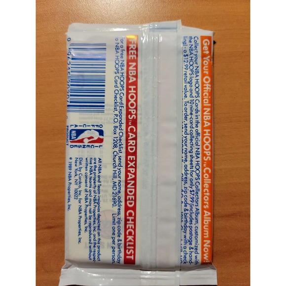 1989-90 NBA Hoops Sealed Wax Pack w/#190 Clyde Drexler on front - Picture 3 of 3